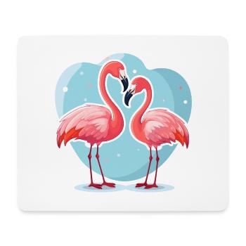 Flamingos Kawaii Cartoon Pet Playing With Balloons - Mouse Pad (horizontal) - white - Front