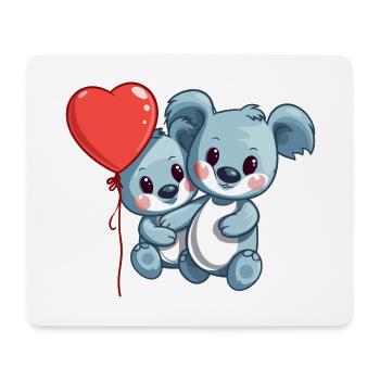 Koala Kawaii Cartoon Pet Playing With Balloons - Mouse Pad (horizontal) - white - Front