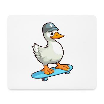 Lustige Gans Kawaii Cartoon Haustier spielt Skateboard - Mousepad (Querformat) - Weiß - Vorne