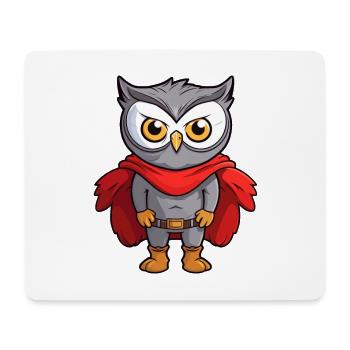 Superhero Funny Owl Kawaii Cartoon Animal Pet - Mouse Pad (horizontal) - white - Front