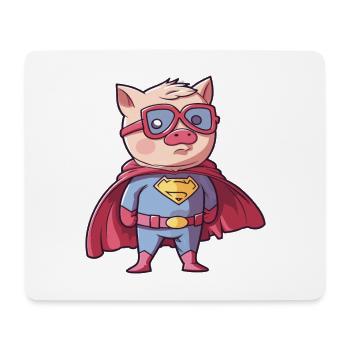 Super-héros Cochon Drôle Kawaii Dessin animé Animal de compagnie - Tapis de souris (format paysage) - blanc - Devant