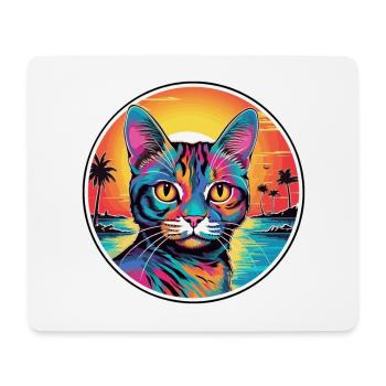 Brasilianische Kurzhaarkatze Aquarell-Cartoon Kawaii - Mousepad (Querformat) - Weiß - Vorne