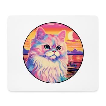 Colorpoint chat persan aquarelle dessin animé Kawaii - Tapis de souris (format paysage) - blanc - Devant
