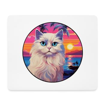Ragdoll Cat Breed Watercolor Cartoon Kawaii Pet - Mouse Pad (horizontal) - white - Front