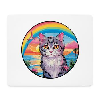 Selkirk Rex Katzenrasse Aquarell Cartoon Kawaii - Mousepad (Querformat) - Weiß - Vorne