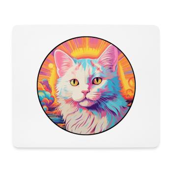 Turc Van Cat Race Aquarelle Dessin Animé Kawaii - Tapis de souris (format paysage) - blanc - Devant