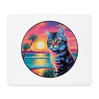 Kalifornische gesprenkelte Katze Aquarell Karikatur Kawaii - Mousepad (Querformat) - Weiß - Vorne