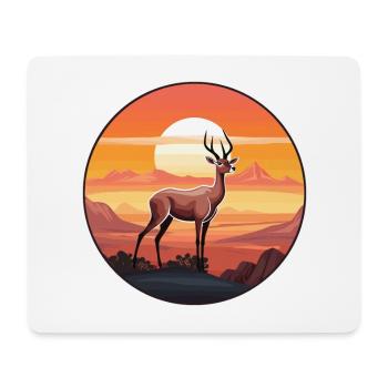 Impala Buntes Aquarell Cartoon Kawaii Tier - Mousepad (Querformat) - Weiß - Vorne