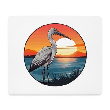 Ibis Colorful Watercolor Cartoon Kawaii Animal - Mouse Pad (horizontal) - white - Front