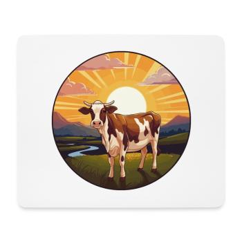 Vache Aquarelle Colorée Dessin Animé Kawaii Animal - Tapis de souris (format paysage) - blanc - Devant