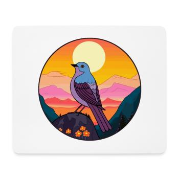 Kuckuck buntes Aquarell Cartoon Kawaii Tier - Mousepad (Querformat) - Weiß - Vorne