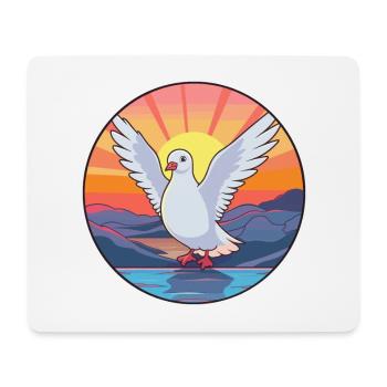 Taube buntes Aquarell Cartoon Kawaii Tier - Mousepad (Querformat) - Weiß - Vorne