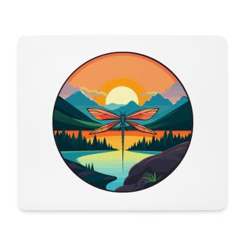 Libelle bunte Aquarell-Karikatur Kawaii Haustier - Mousepad (Querformat) - Weiß - Vorne