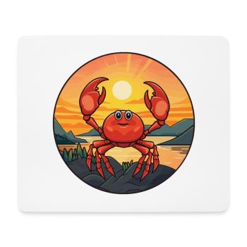 Craw Aquarelle colorée Dessin animé Kawaii Animal - Tapis de souris (format paysage) - blanc - Devant