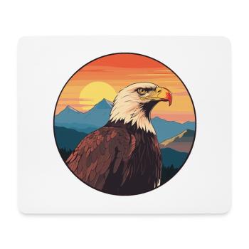 Eagle Colorful Watercolor Cartoon Kawaii Animal - Mouse Pad (horizontal) - white - Front