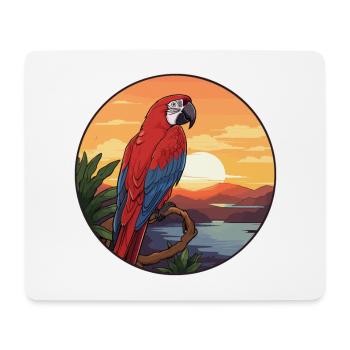 Papagei buntes Aquarell Cartoon Kawaii Tier - Mousepad (Querformat) - Weiß - Vorne