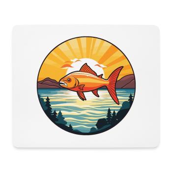 Fish Colorful Watercolor Cartoon Kawaii Animal - Mouse Pad (horizontal) - white - Front