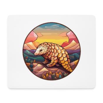 Pangolin Aquarelle Colorée Dessin Animé Kawaii Animal - Tapis de souris (format paysage) - blanc - Devant