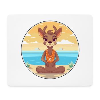 Antilope Cartoon Yoga Strand Sommer Illustration - Mousepad (Querformat) - Weiß - Vorne