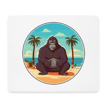 Gorille Cartoon Yoga Plage Illustration D’été - Tapis de souris (format paysage) - blanc - Devant