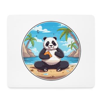 Panda-Cartoon-Yoga-Strand-Sommer-Illustration - Mousepad (Querformat) - Weiß - Vorne