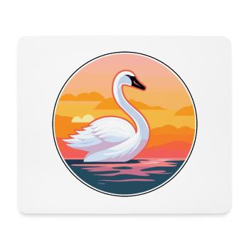 Swan Funny Cartoon Kawaii Beach Illustration - Mouse Pad (horizontal) - white - Front
