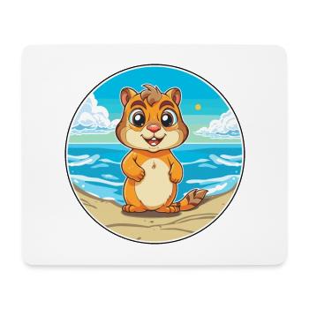 Chipmunk Watercolor Cartoon Kawaii Clipart Animal - Mouse Pad (horizontal) - white - Front