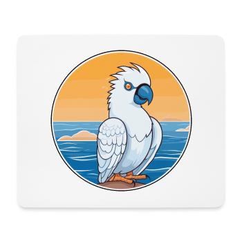 Cockatoo Watercolor Cartoon Kawaii Clipart Animal - Mouse Pad (horizontal) - white - Front