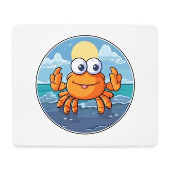 Krabbe Aquarell Karikatur Kawaii Clipart Tier - Mousepad (Querformat) - Weiß - Vorne