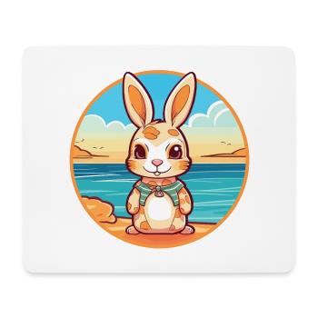 Hase Aquarell Cartoon Kawaii Clipart Tier - Mousepad (Querformat) - Weiß - Vorne
