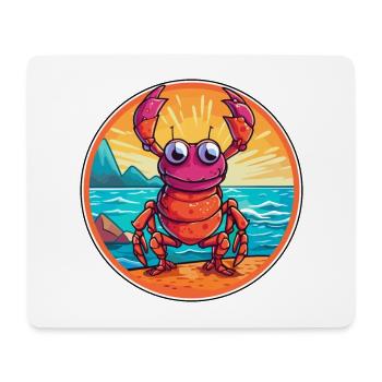 Craw aquarelle dessin animé Kawaii Clipart Animal - Tapis de souris (format paysage) - blanc - Devant
