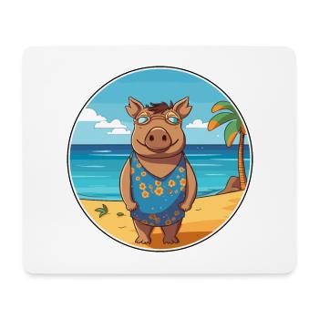 Boar Watercolor Cartoon Kawaii Clipart Animal - Mouse Pad (horizontal) - white - Front