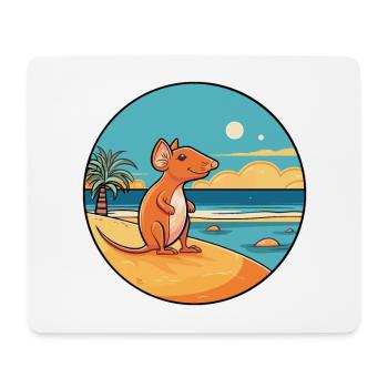 Elephant Shrew Watercolor Cartoon Kawaii Animal - Mouse Pad (horizontal) - white - Front