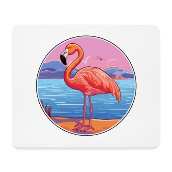 Flamant rose aquarelle dessin animé Kawaii Clipart Animal - Tapis de souris (format paysage) - blanc - Devant