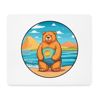 Bear Watercolor Cartoon Kawaii Clipart Animal - Mouse Pad (horizontal) - white - Front