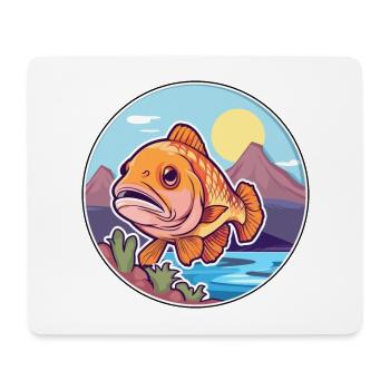 Fish Watercolor Cartoon Kawaii Clipart Animal - Mouse Pad (horizontal) - white - Front