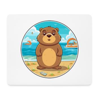 Gopher Watercolor Cartoon Kawaii Clipart Animal - Mouse Pad (horizontal) - white - Front