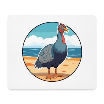 Pintade aquarelle dessin animé Kawaii Clipart animal de compagnie - Tapis de souris (format paysage) - blanc - Devant