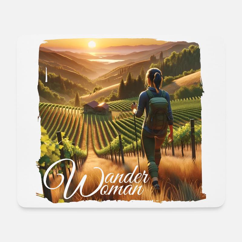 Wander Woman Berge Trekking Wandern Damen - Mousepad (Querformat) - Weiß