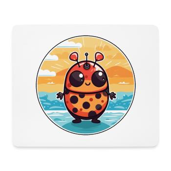 Ladybug Watercolor Cartoon Kawaii Clipart Animal - Mouse Pad (horizontal) - white - Front