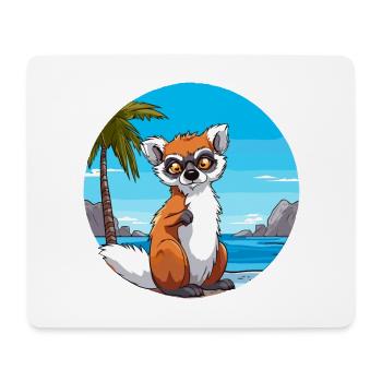 Lemur Watercolor Cartoon Kawaii Clipart Animal - Mouse Pad (horizontal) - white - Front