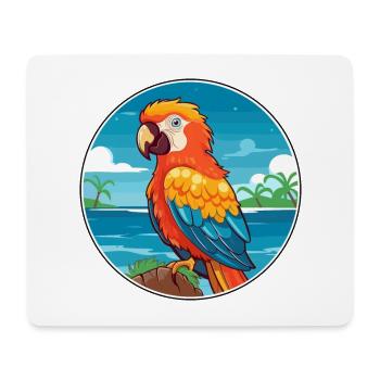Parrot Watercolor Cartoon Kawaii Clipart Animal - Mouse Pad (horizontal) - white - Front