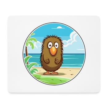 Kiwi Watercolor Cartoon Kawaii Clipart Animal - Mouse Pad (horizontal) - white - Front