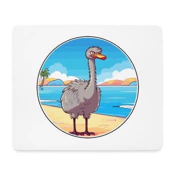 Ostrich Watercolor Cartoon Kawaii Clipart Animal - Mouse Pad (horizontal) - white - Front