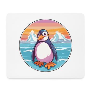 Pingouin aquarelle dessin animé Kawaii Clipart Animal - Tapis de souris (format paysage) - blanc - Devant