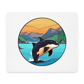 Orca Watercolor Cartoon Kawaii Clipart Animal - Mouse Pad (horizontal) - white - Front