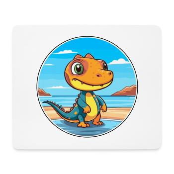 Salamandre aquarelle dessin animé Kawaii Clipart animal de compagnie - Tapis de souris (format paysage) - blanc - Devant