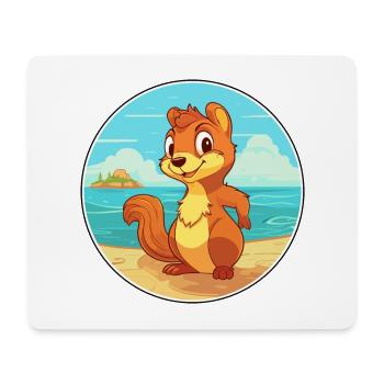 Eichhörnchen Aquarell Cartoon Kawaii Clipart Tier - Mousepad (Querformat) - Weiß - Vorne