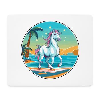 Unicorn Watercolor Cartoon Kawaii Clipart Animal - Mouse Pad (horizontal) - white - Front