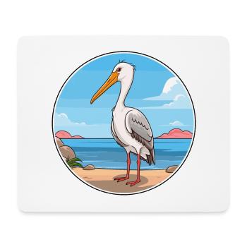 Storch Aquarell Karikatur Kawaii Clipart Tier - Mousepad (Querformat) - Weiß - Vorne